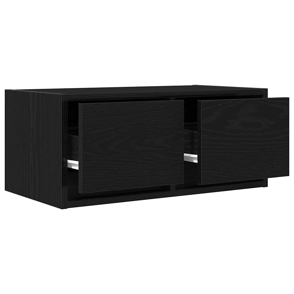 TV Cabinet Black Oak 60x31x25.5 cm Engineered Wood