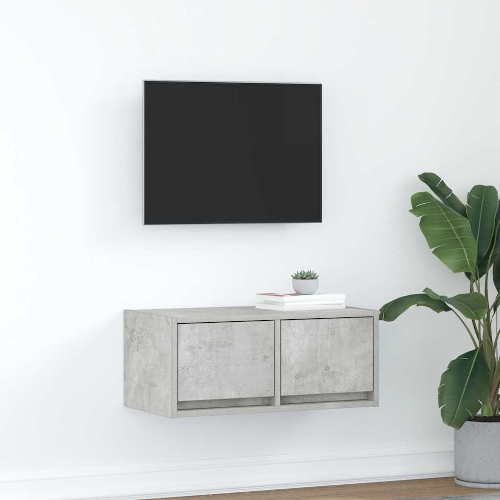 TV Cabinet Concrete Grey 60x31x25.5 cm Engineered Wood