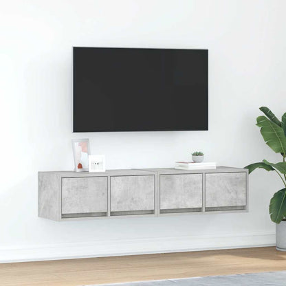 TV Cabinets 2 pcs Concrete Grey 60x31x25.5 cm Engineered Wood