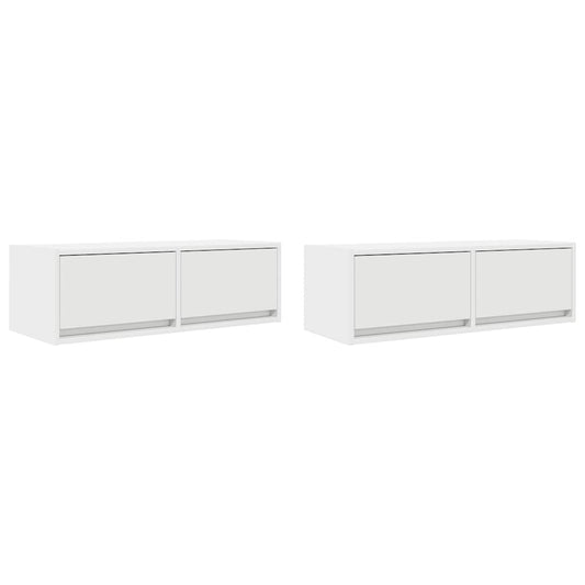 TV Cabinets 2 pcs White 80x31x25.5 cm Engineered Wood
