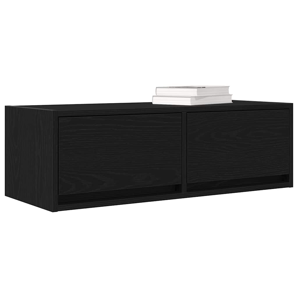 TV Cabinets 2 pcs Black Oak 80x31x25,5 cm Engineered Wood