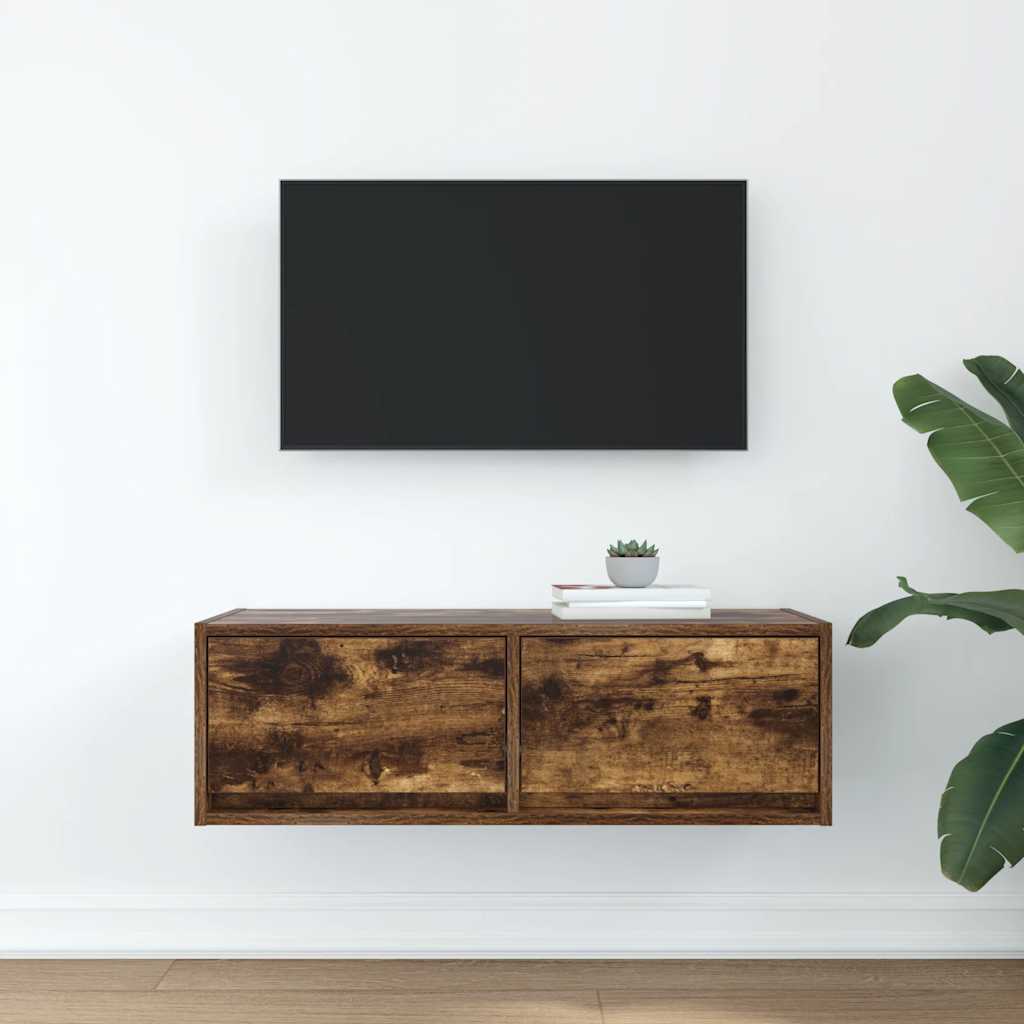 TV Cabinet Smoked Oak 80x31x25.5 cm Engineered Wood