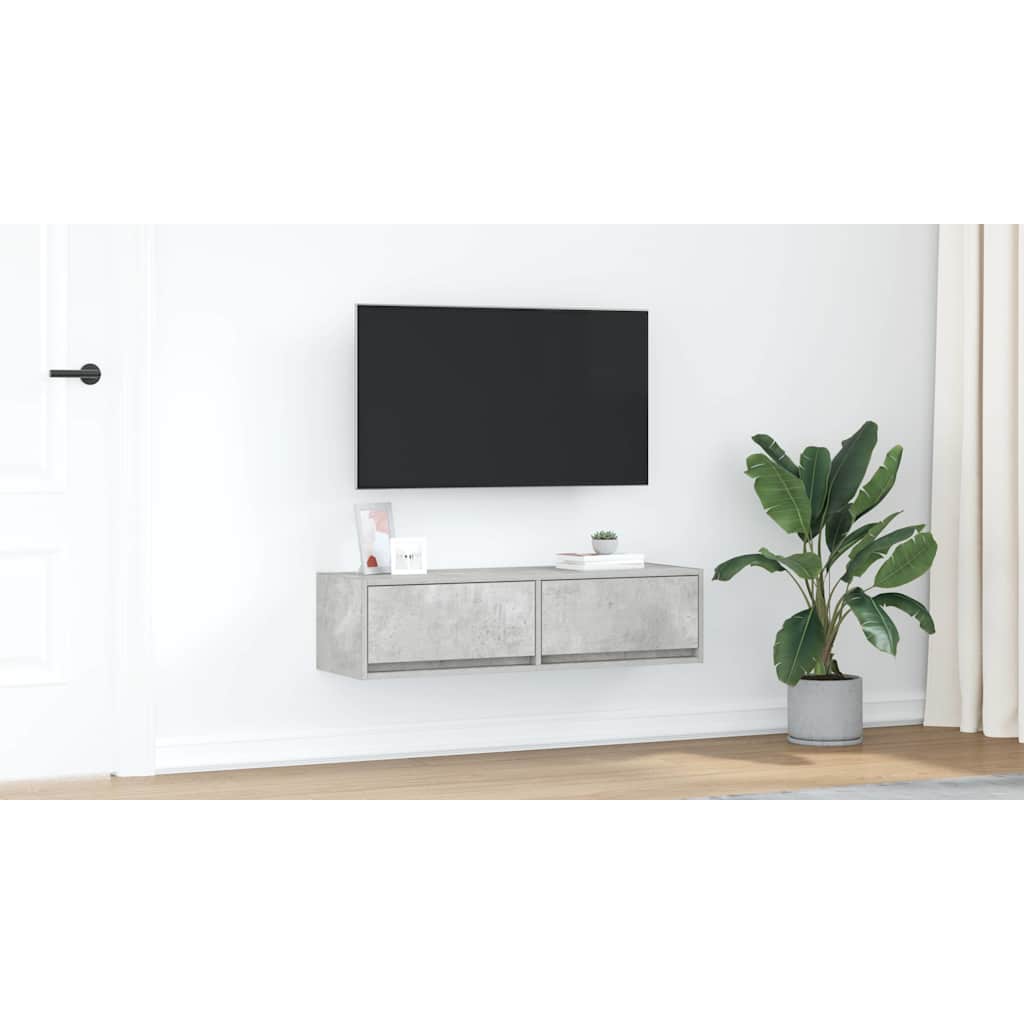 TV Cabinet Concrete grey 100 x 31 x 25.5 cm Engineered wood