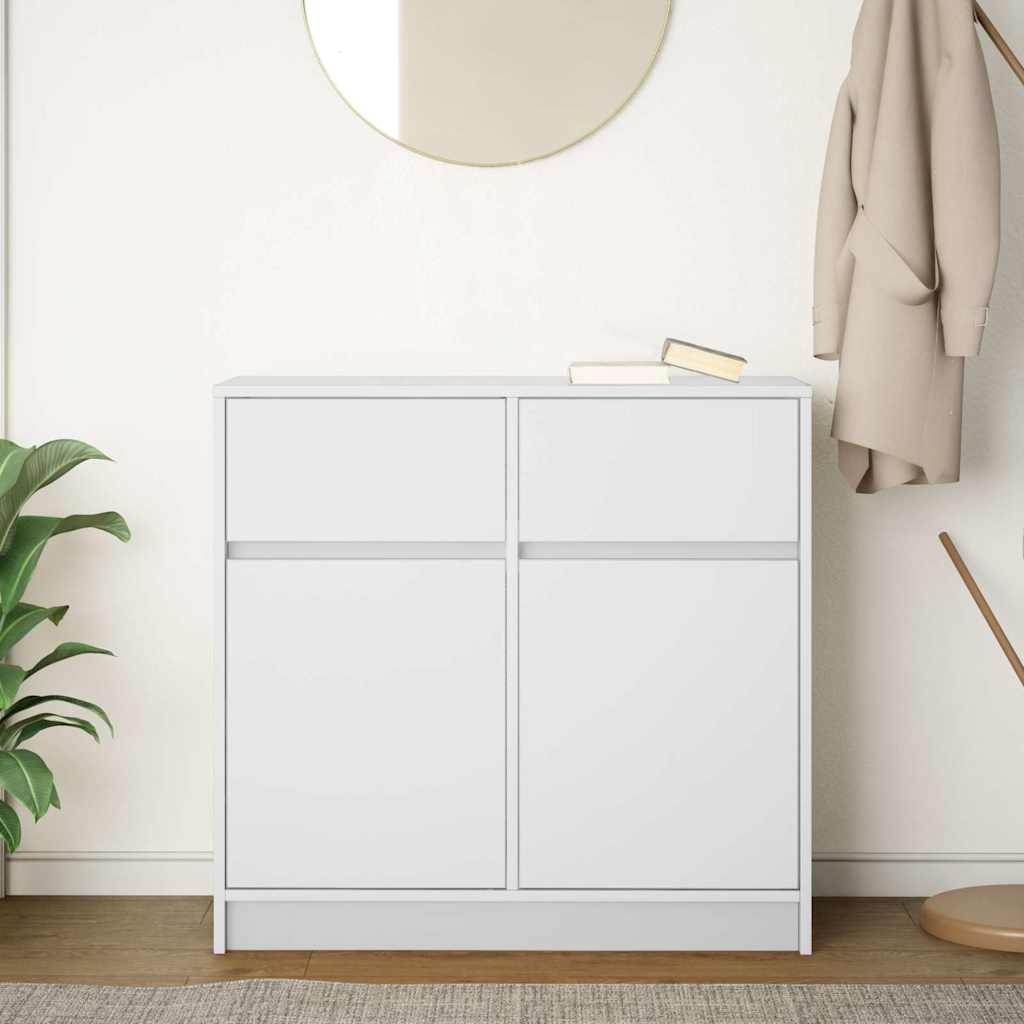 Sideboard with Drawer White 80x34x76 cm Engineered Wood