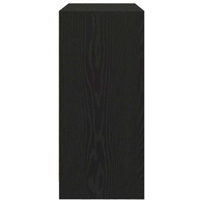 Sideboard with Drawer Black Oak 80x34x76 cm Engineered Wood