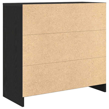 Sideboard with Drawer Black Oak 80x34x76 cm Engineered Wood