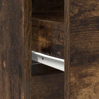 Sideboard with Drawer Smoked Oak 80x34x76 cm Engineered Wood