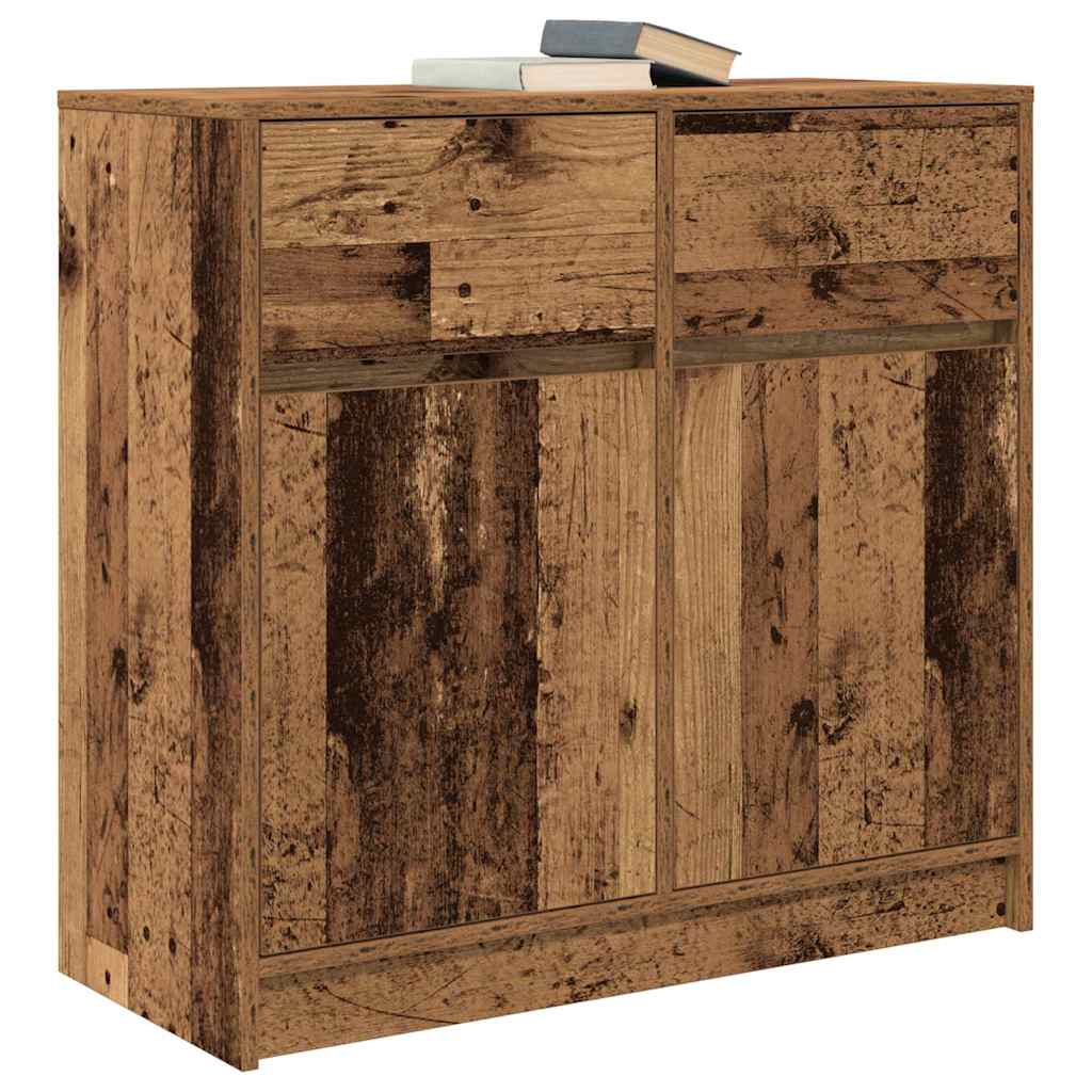 Sideboard with Drawer Old Wood 80x34x76 cm Engineered Wood
