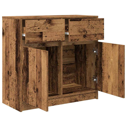 Sideboard with Drawer Old Wood 80x34x76 cm Engineered Wood