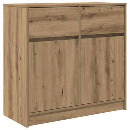 Sideboard with Drawer Artisan Oak 80x34x76 cm Engineered Wood