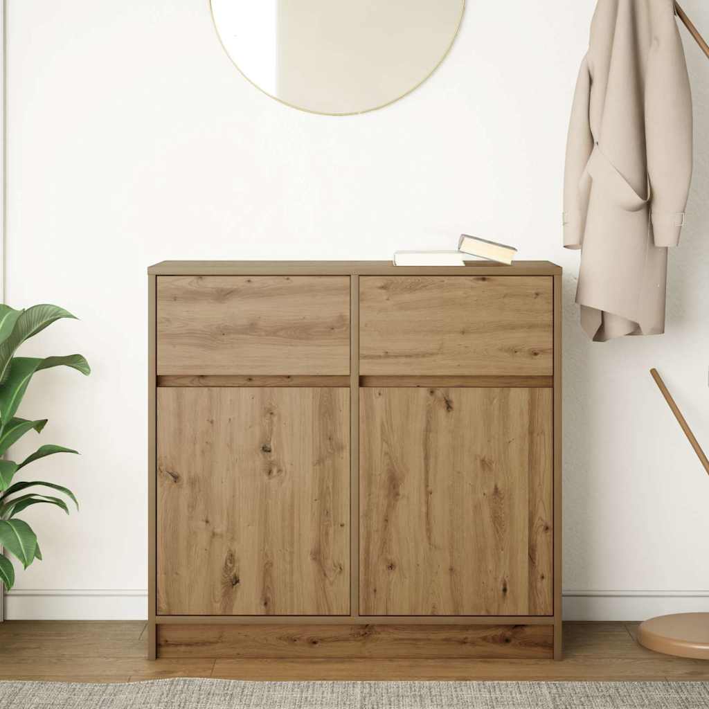 Sideboard with Drawer Artisan Oak 80x34x76 cm Engineered Wood