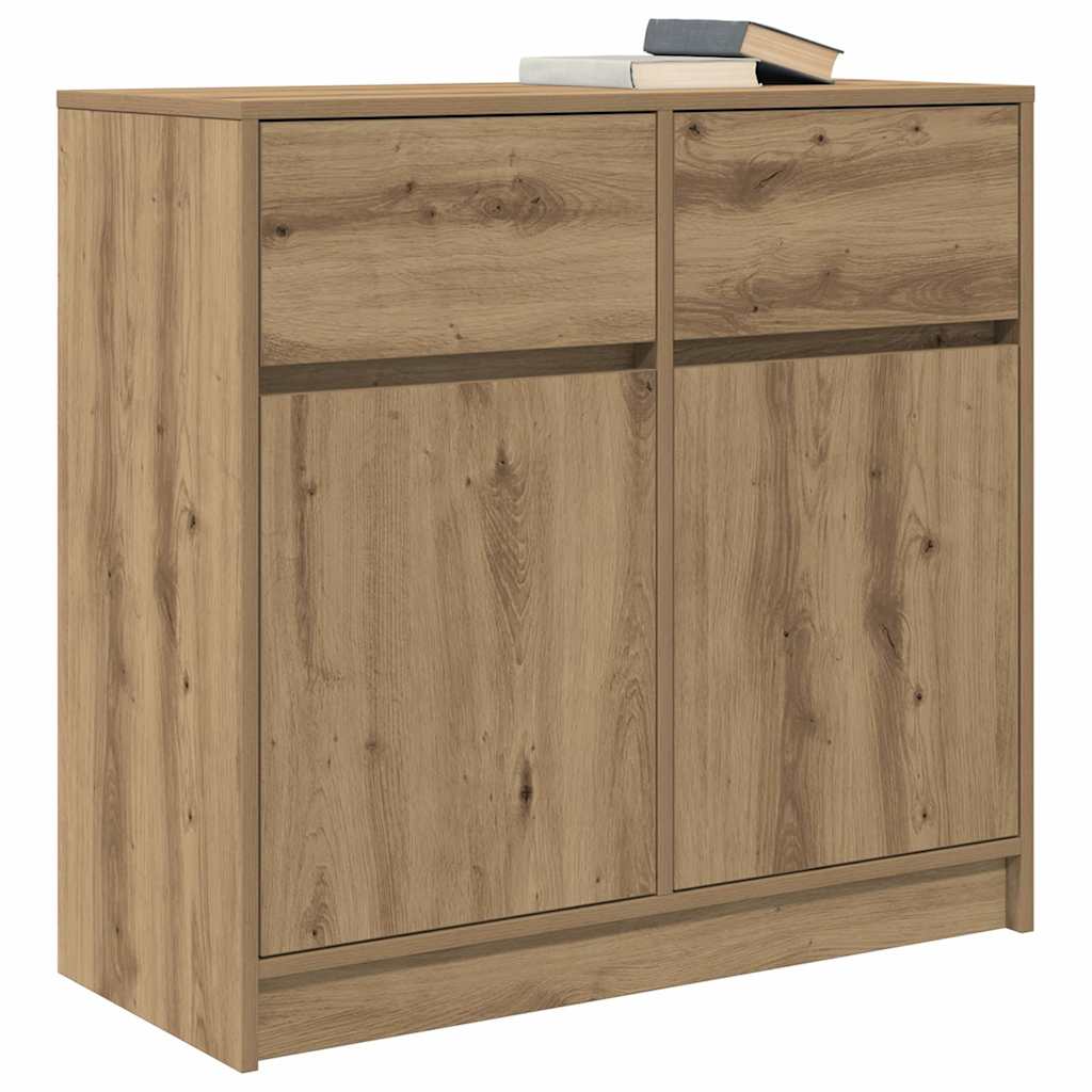Sideboard with Drawer Artisan Oak 80x34x76 cm Engineered Wood