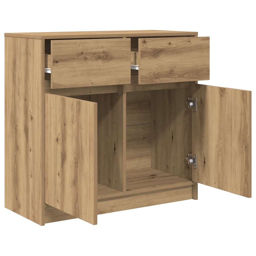 Sideboard with Drawer Artisan Oak 80x34x76 cm Engineered Wood