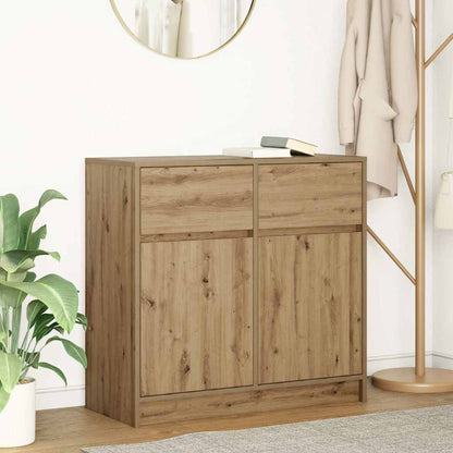 Sideboard with Drawer Artisan Oak 80x34x76 cm Engineered Wood