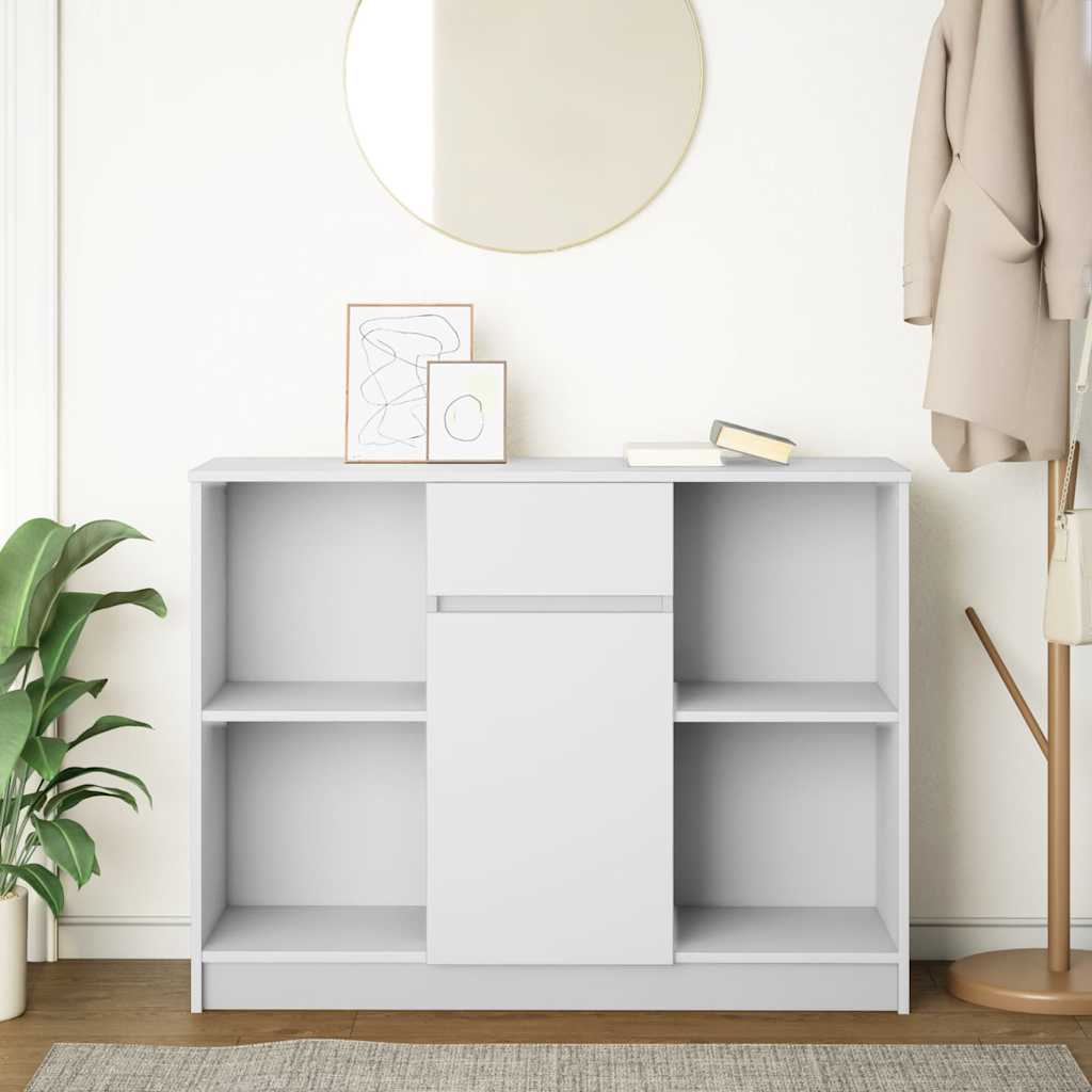 Sideboard with Drawer White 101x35x76 cm Engineered Wood