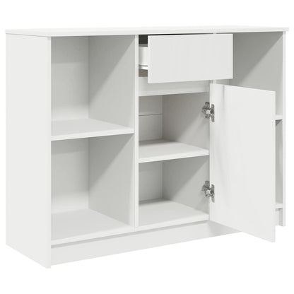 Sideboard with Drawer White 101x35x76 cm Engineered Wood