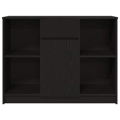 Sideboard with Drawer Black Oak 101x35x76 cm Engineered Wood