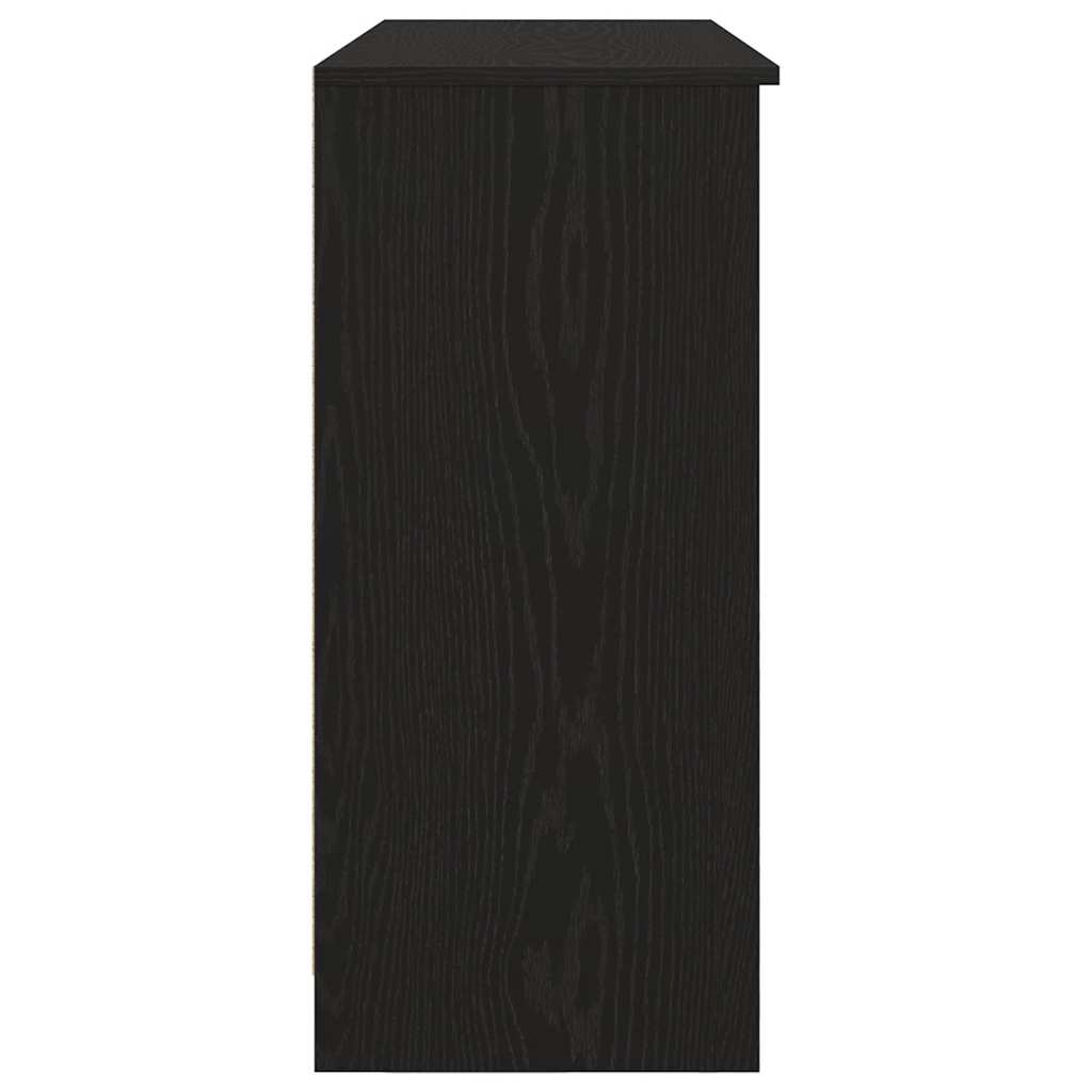Sideboard with Drawer Black Oak 101x35x76 cm Engineered Wood