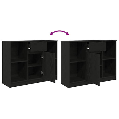 Sideboard with Drawer Black Oak 101x35x76 cm Engineered Wood