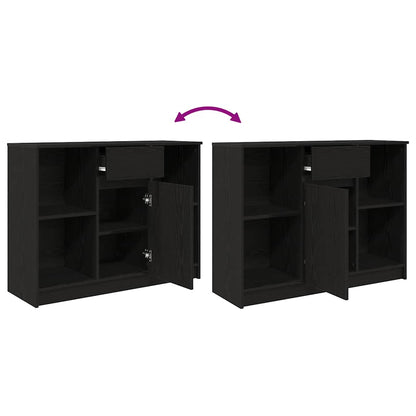 Sideboard with Drawer Black Oak 101x35x76 cm Engineered Wood