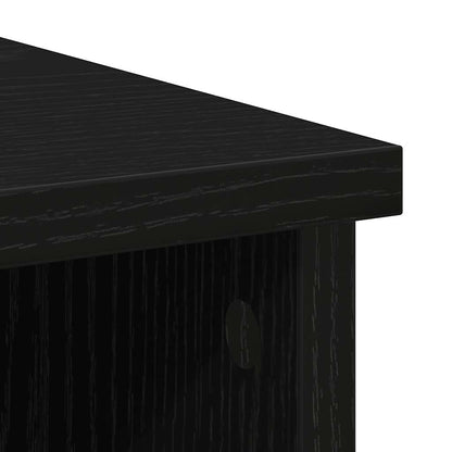Sideboard with Drawer Black Oak 101x35x76 cm Engineered Wood
