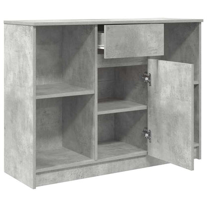 Sideboard with Drawer Concrete Grey 101x35x76cm Engineered Wood