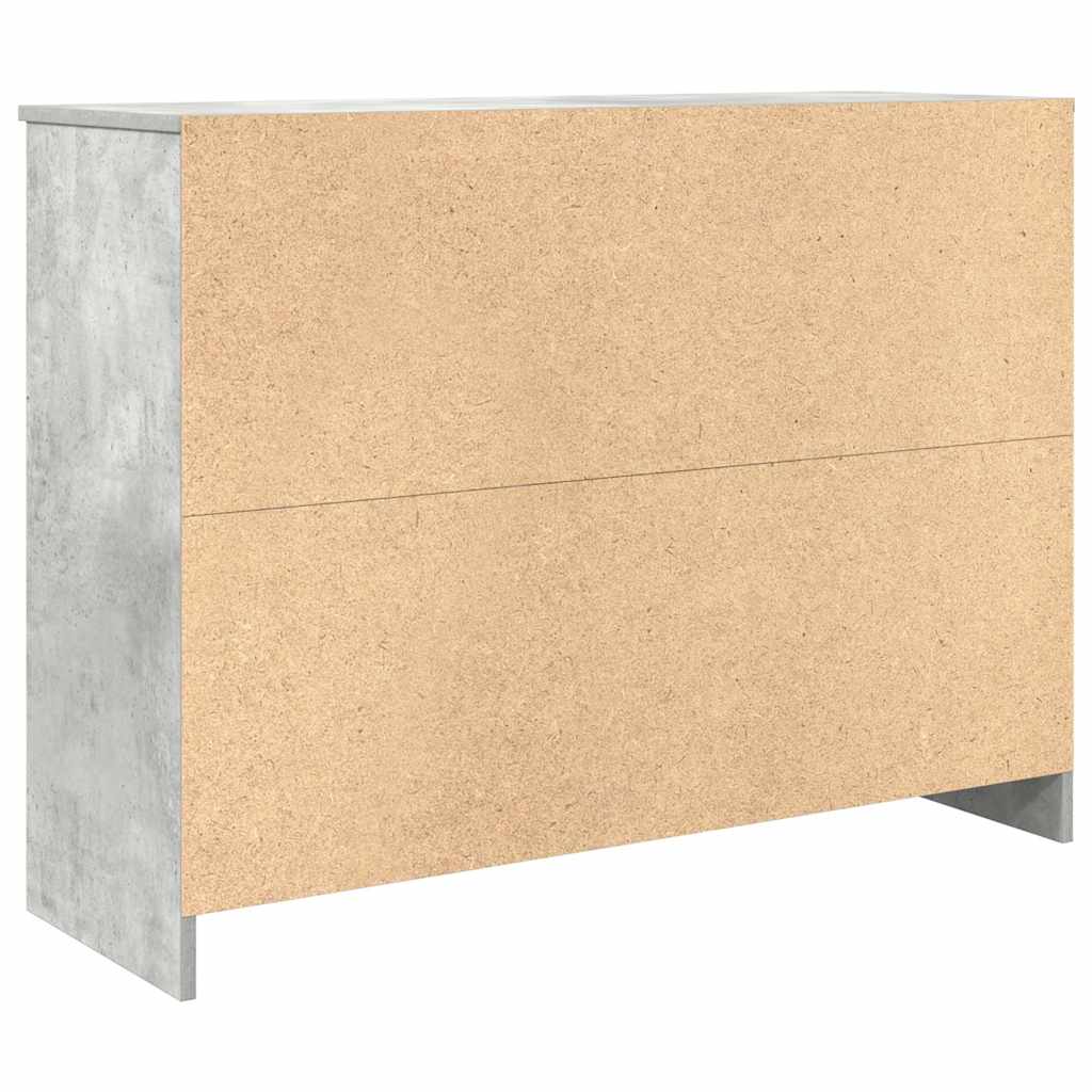 Sideboard with Drawer Concrete Grey 101x35x76 cm Engineered Wood