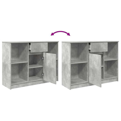 Sideboard with Drawer Concrete Grey 101x35x76 cm Engineered Wood