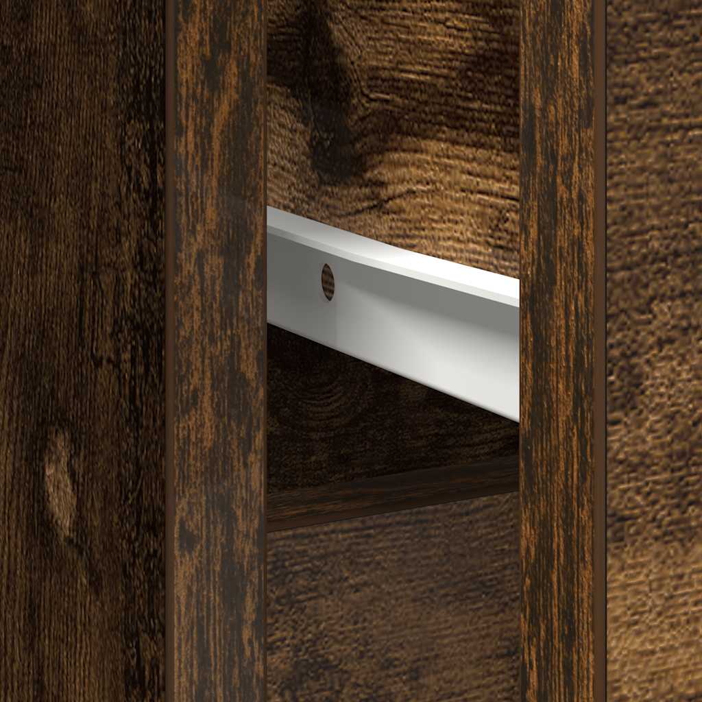 Sideboard with Drawer Smoked Oak 101x35x76 cm Engineered Wood