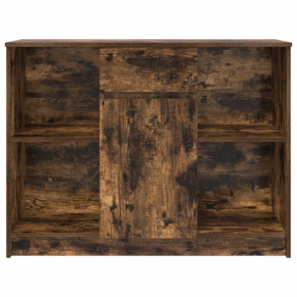 Sideboard with Drawer Smoked Oak 101x35x76 cm Engineered Wood