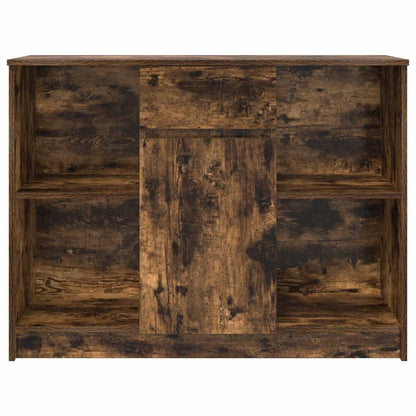 Sideboard with Drawer Smoked Oak 101x35x76 cm Engineered Wood