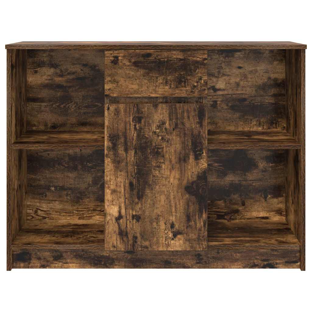 Sideboard with Drawer Smoked Oak 101x35x76 cm Engineered Wood