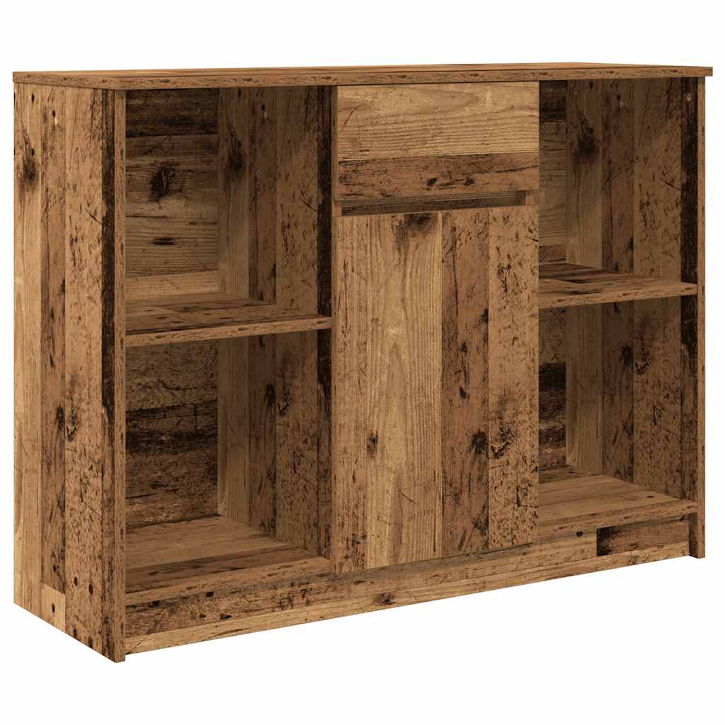 Sideboard with Drawer Old Wood 101x35x76 cm Engineered Wood