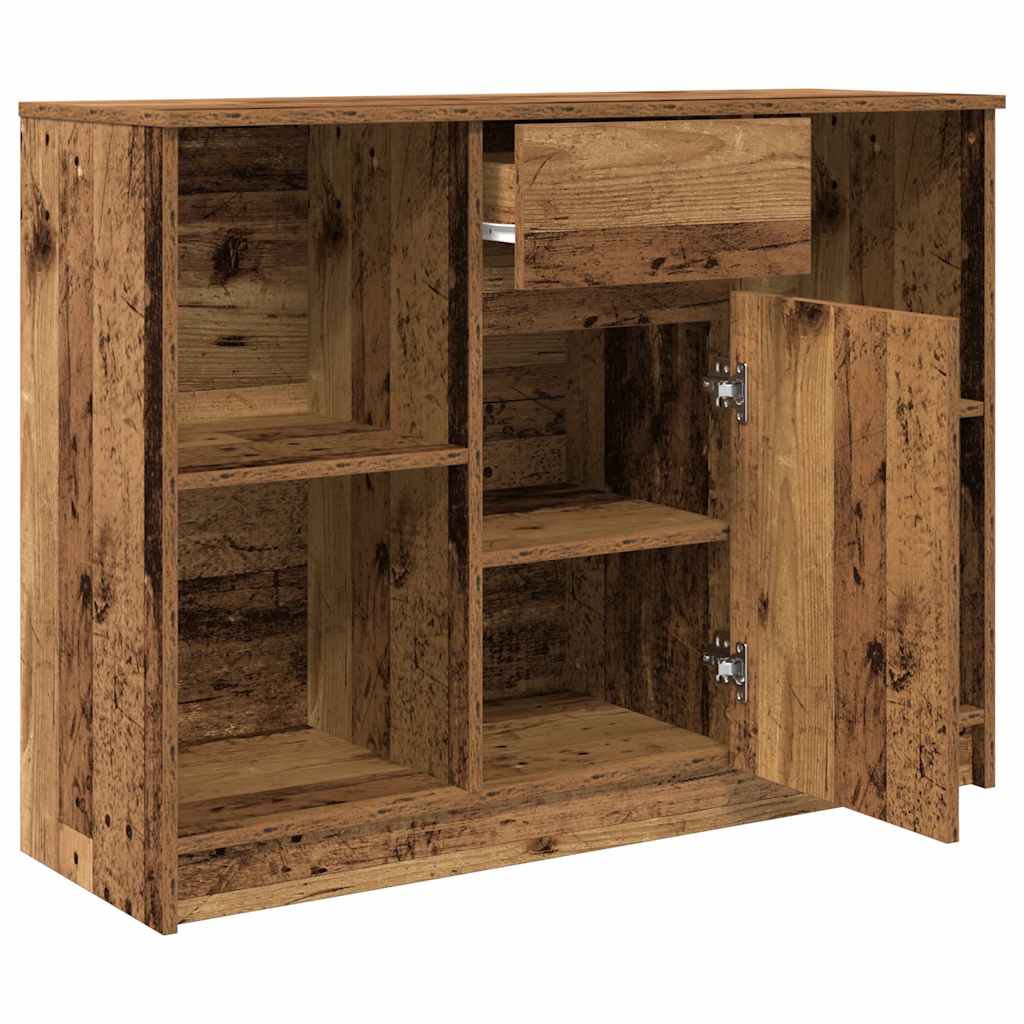 Sideboard with Drawer Old Wood 101x35x76 cm Engineered Wood