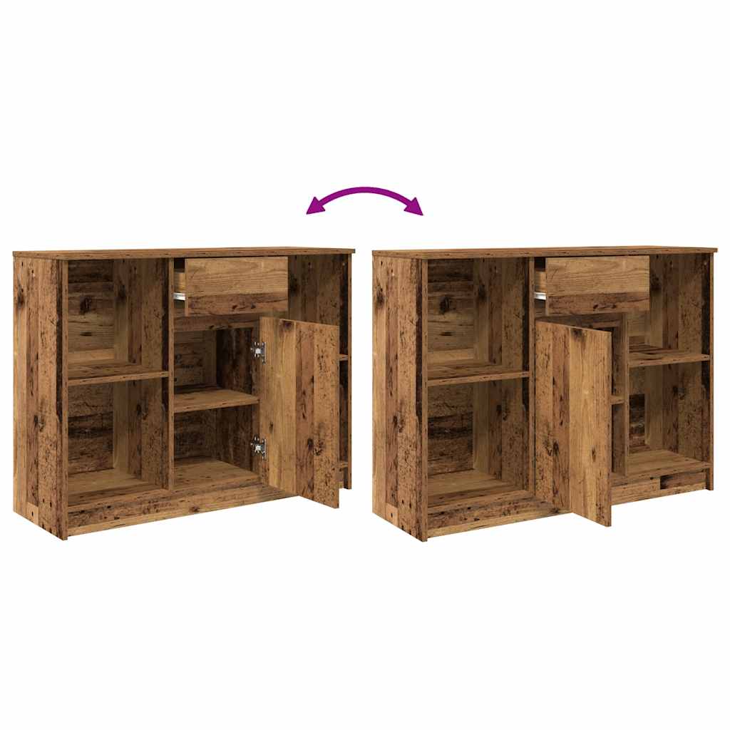 Sideboard with Drawer Old Wood 101x35x76 cm Engineered Wood