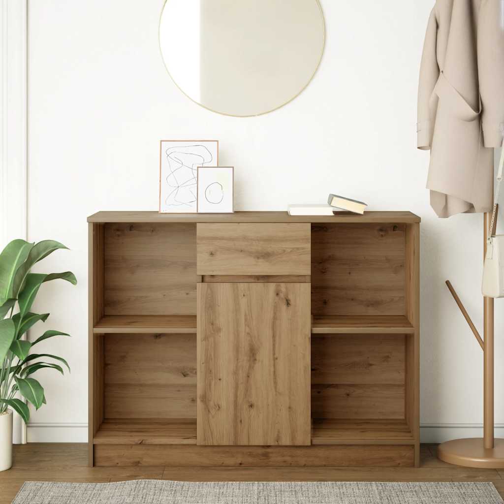 Sideboard with Drawer Artisan Oak 101x35x76 cm Engineered Wood
