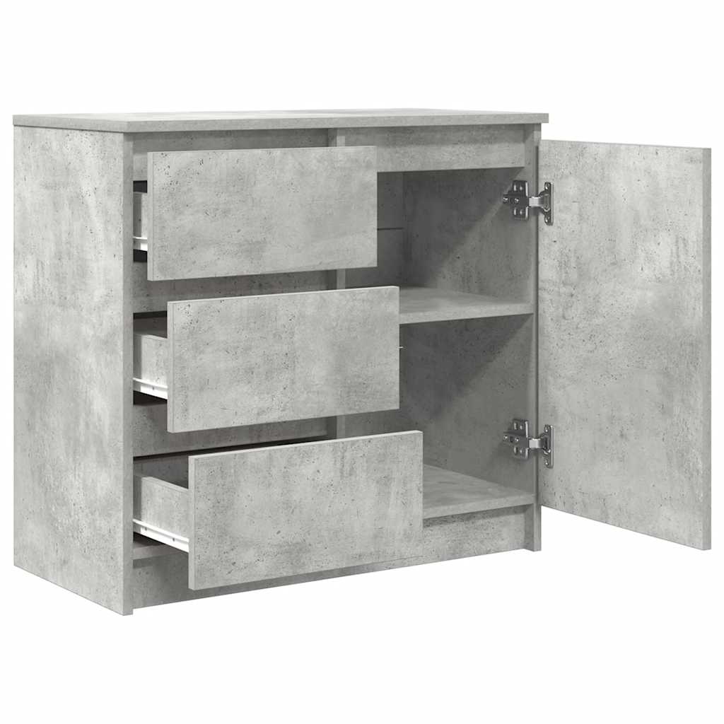 Sideboard with Drawer Concrete Grey 71x35x65 cm Engineered Wood