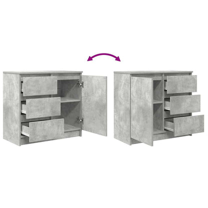 Sideboard with Drawer Concrete Grey 71x35x65 cm Engineered Wood