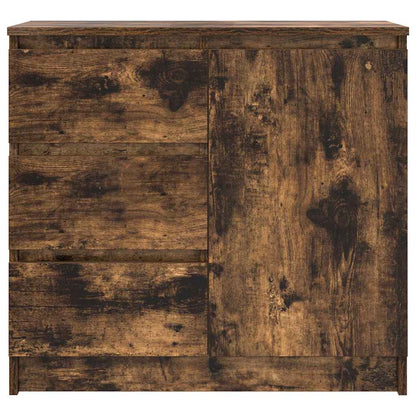 Sideboard with Drawer Smoked Oak 71x35x65 cm Engineered Wood