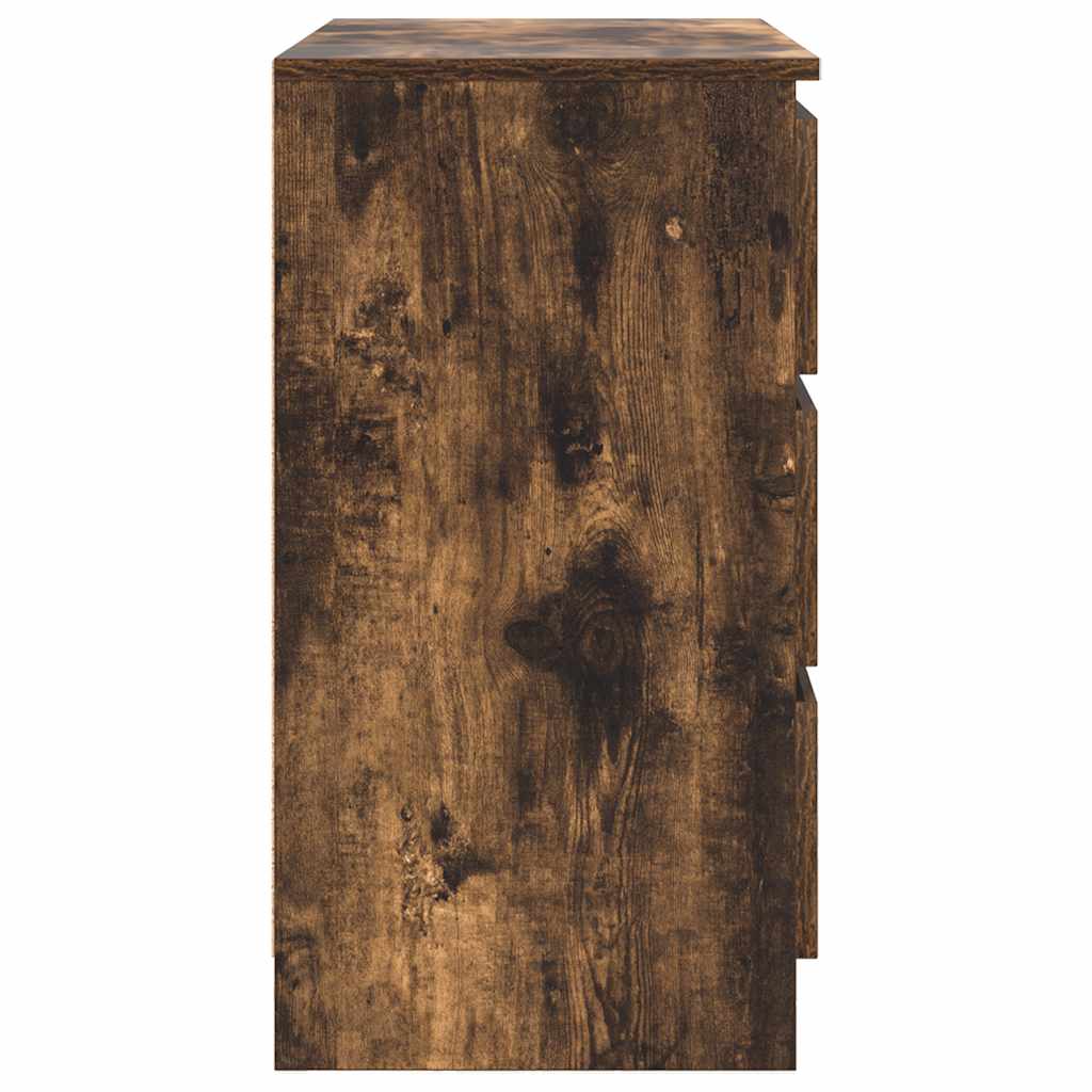 Sideboard with Drawer Smoked Oak 71x35x65 cm Engineered Wood