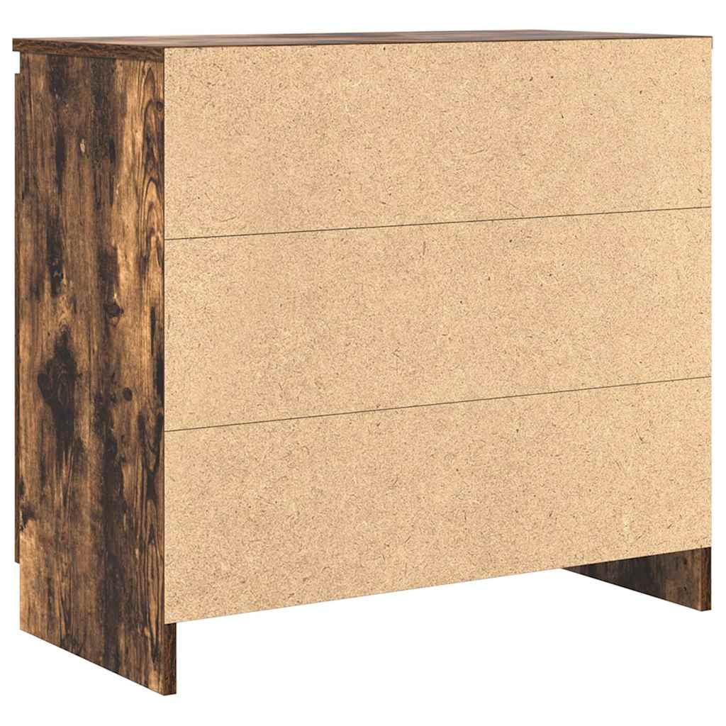 Sideboard with Drawer Smoked Oak 71x35x65 cm Engineered Wood
