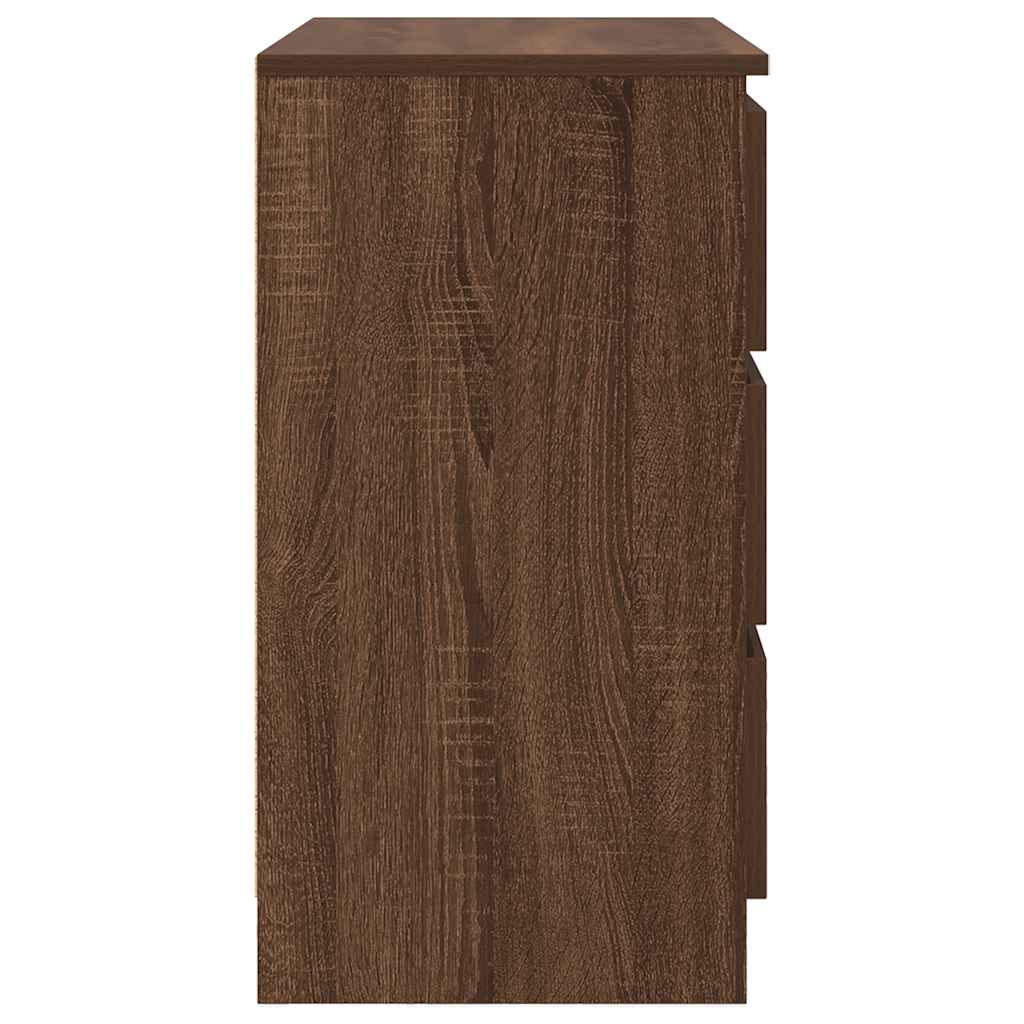 Sideboard with Drawer Brown Oak 71x35x65 cm Engineered Wood