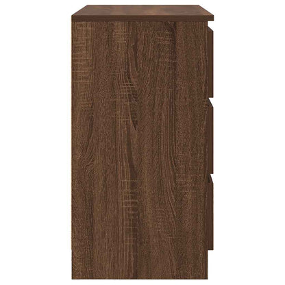 Sideboard with Drawer Brown Oak 71x35x65 cm Engineered Wood