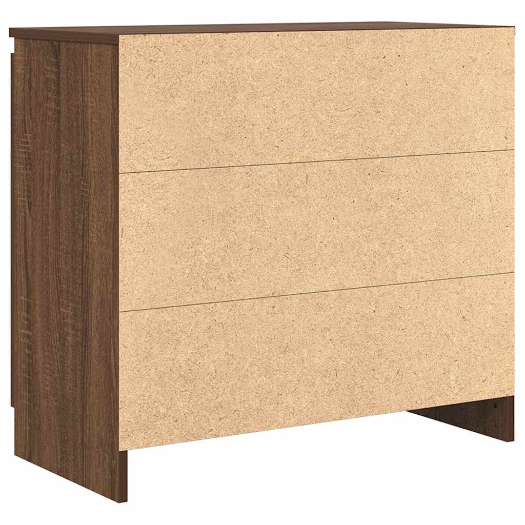 Sideboard with Drawer Brown Oak 71x35x65 cm Engineered Wood