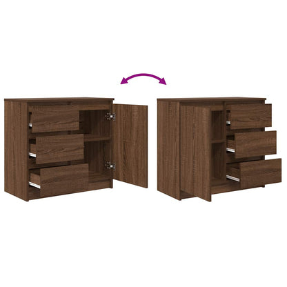 Sideboard with Drawer Brown Oak 71x35x65 cm Engineered Wood