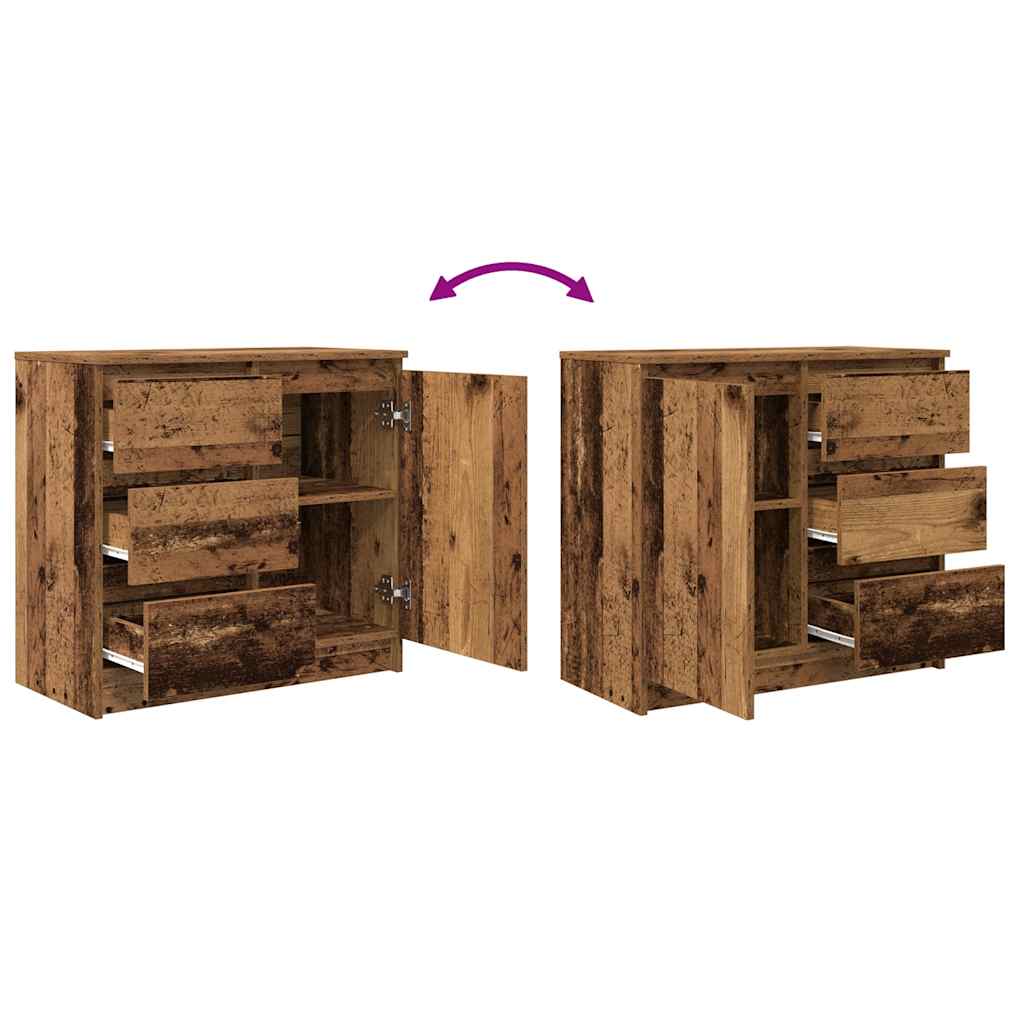 Sideboard with Drawer Old Wood 71x35x65 cm Engineered Wood