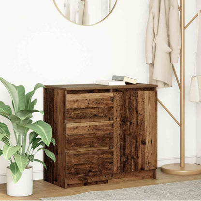 Sideboard with Drawer Old Wood 71x35x65 cm Engineered Wood