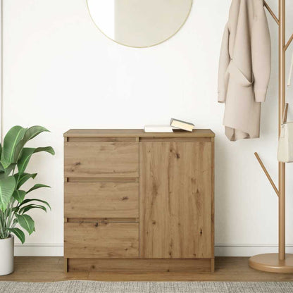 Sideboard with Drawer Artisan Oak 71x35x65 cm Engineered Wood