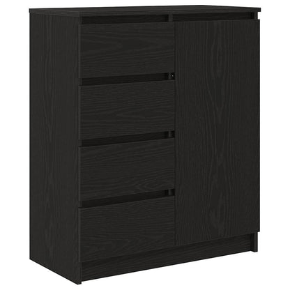 Sideboard with Drawers Black Oak 71x35x84 cm Engineered Wood