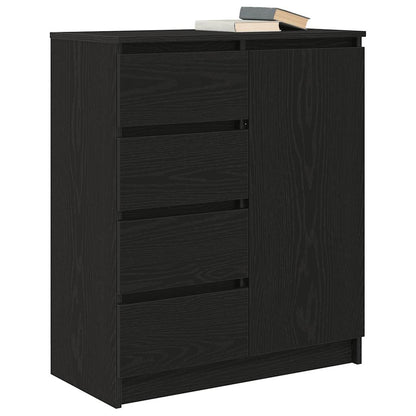 Sideboard with Drawers Black Oak 71x35x84 cm Engineered Wood